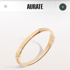 Aurate Bold Infinity Gold Hinged Bracelet